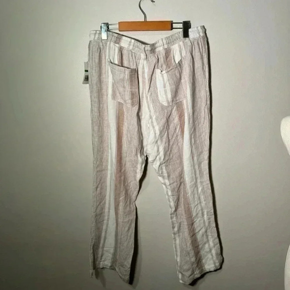 NWT ALEXANDER JORDAN LINEN BLEND BEACHY BOHO WIDE LEG PANT L - Picture 7 of 9